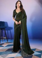 Sattin Chiffon Black Party Wear Zarkan Work Saree